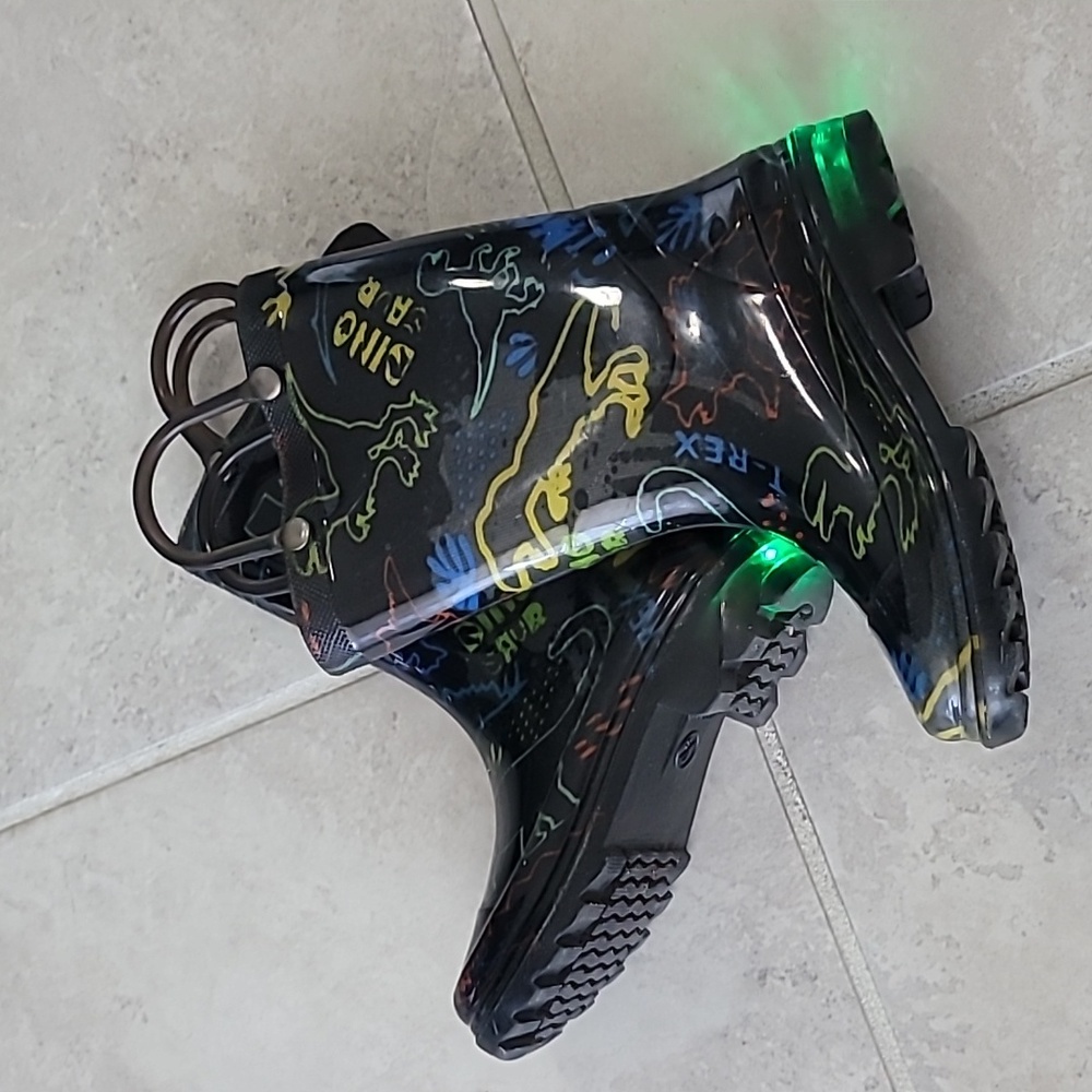 Dinosaur Boys Rain Boots Toddler Size 7/8